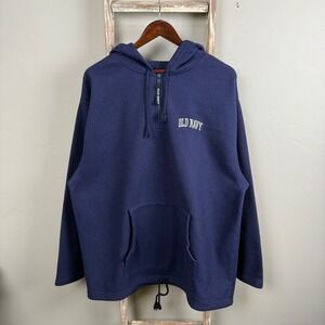 Vintage Old‎ Navy Blue Pullover Fleece Anorak Jacket size XL